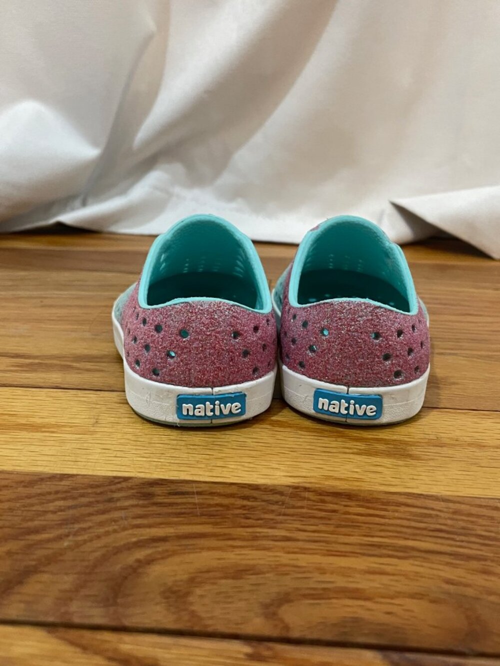 Native Jefferson Bio-Bling Toddler Shoes, Pink/Blue, Size 5 - Picture 6 of 10
